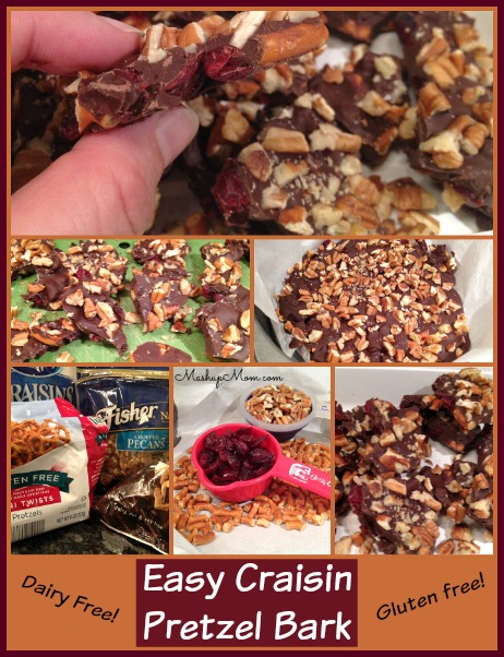 easy craisin pretzel bark — gluten free, dairy free!