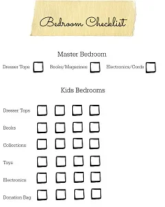 Six Weeks to a More Organized Home Bedroom Checklist Resized