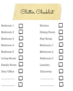 Six Weeks to a More Organized Home Clutter Checklist Printable Resized