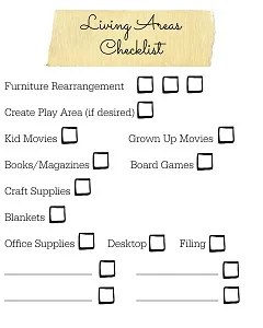 Six Weeks to a More Organized Home Living Area Checklist Resized