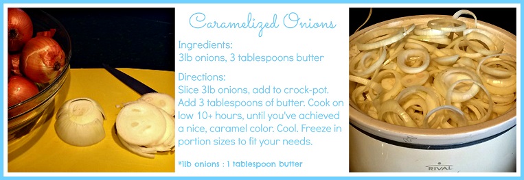 slow cooker caramelized onions, plus a french onion soup recipe!