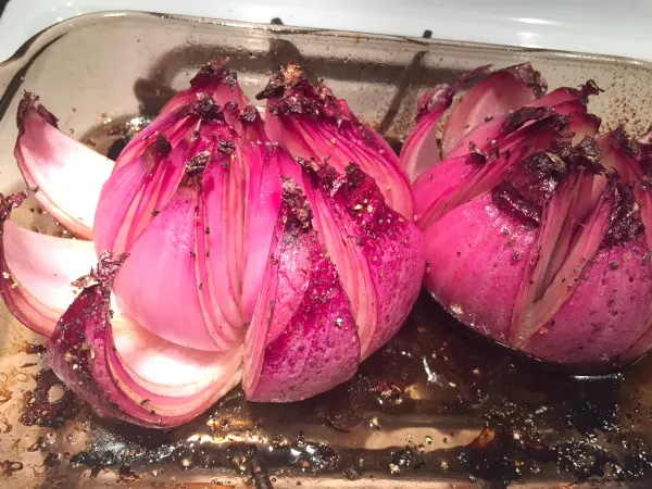 onions separate in the pan