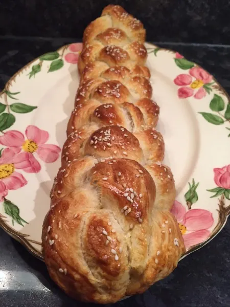 fake challah on a plate