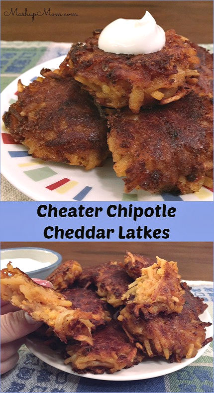 Cheater chipotle cheddar latkes!