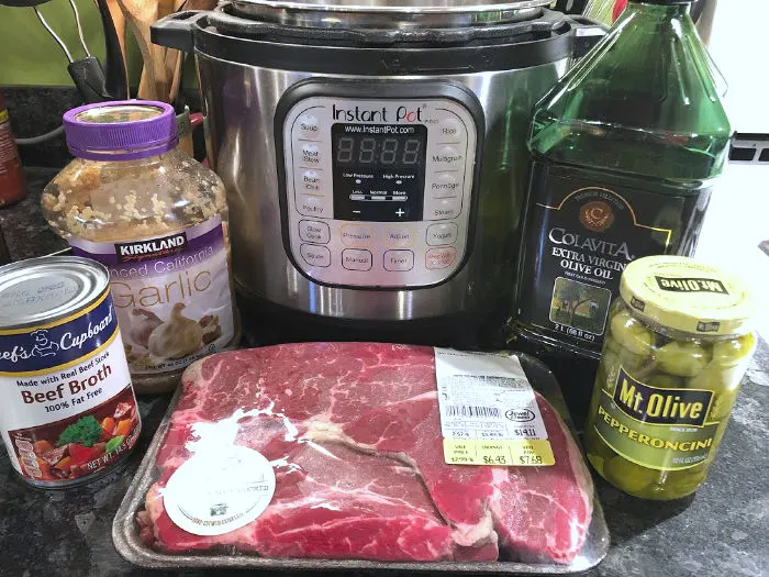 Instant Pot Italian beef ingredients