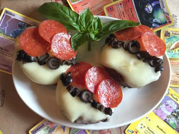 plate of pokeball burgers