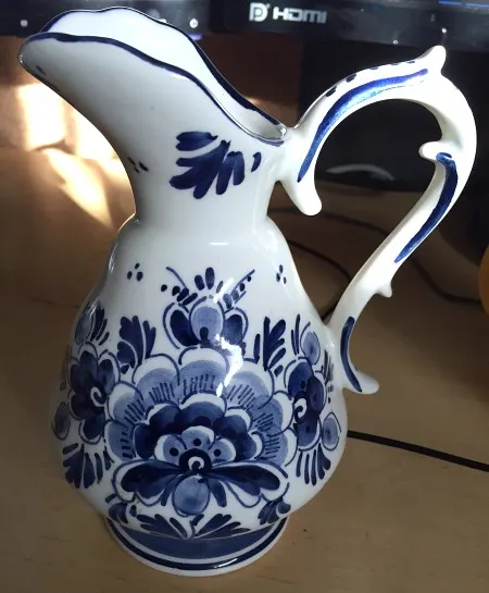 A cute little Delft pitcher for me -- What did you pick up at the thrift  store lately?