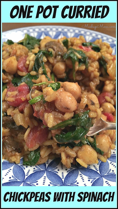 One Pot Curried Chickpeas with Spinach