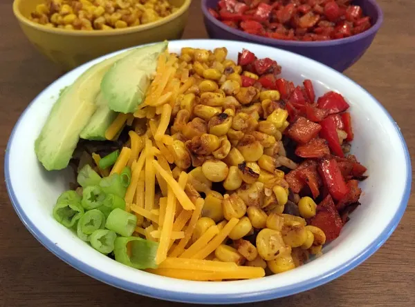 finished veggie burrito bowl