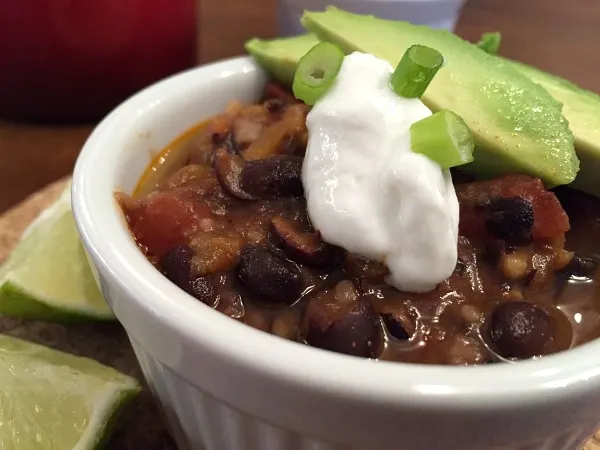 bowl of vegetarian chili