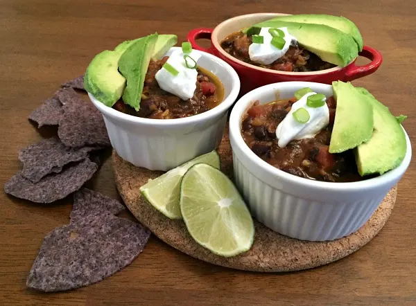 finished black bean chili