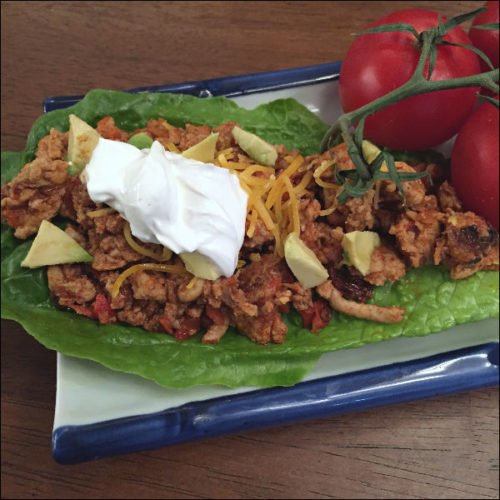 Low Carb Chipotle Chicken Tacos (or use ground turkey!)