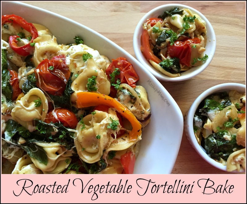 roasted vegetable tortellini bake
