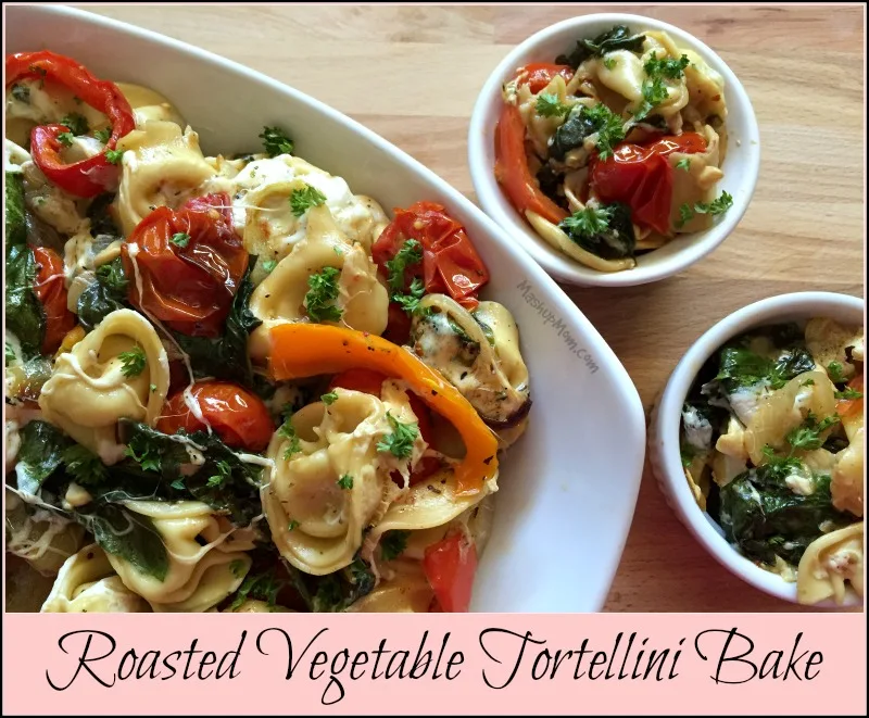 roasted vegetable tortellini bake