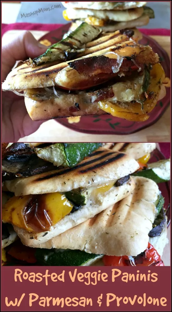 roasted vegetable paninis with provolone
