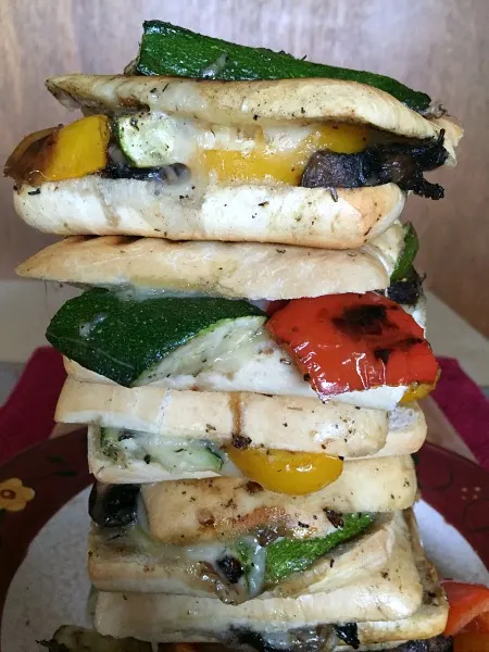 stack of veggie paninis