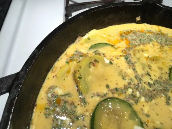 edges set on frittata