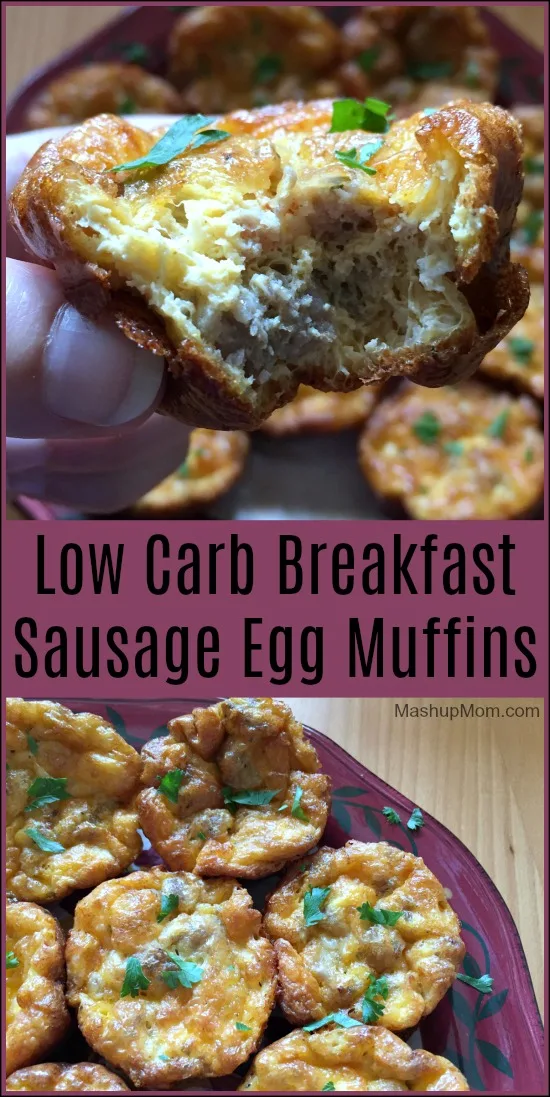 Easy low carb breakfast sausage egg muffins are also gluten free!