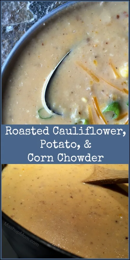 chowder with cauliflower, potatoes, and corn