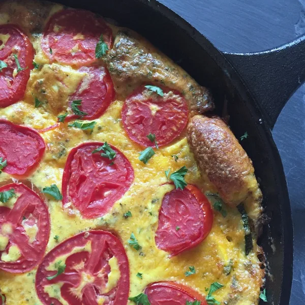 summer squash & tomato frittata