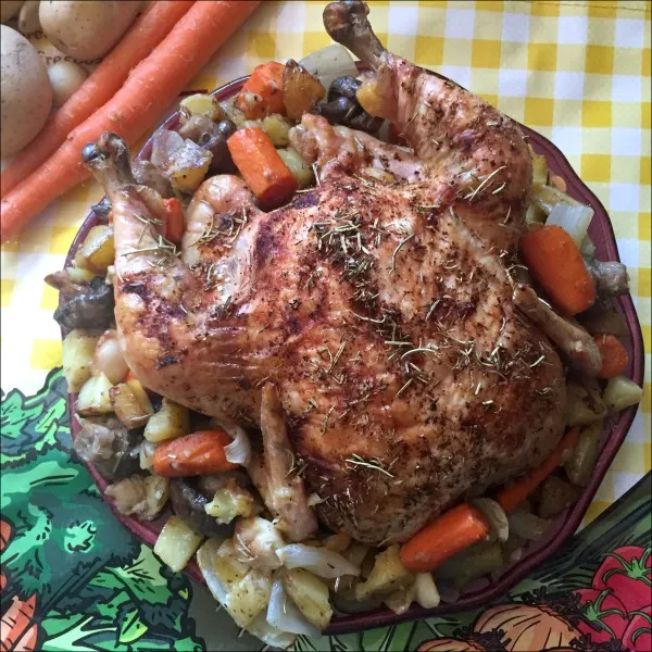 Simple Roast Chicken and Vegetables is an easy comfort food dinner idea -- Try this savory one-pan meal today!