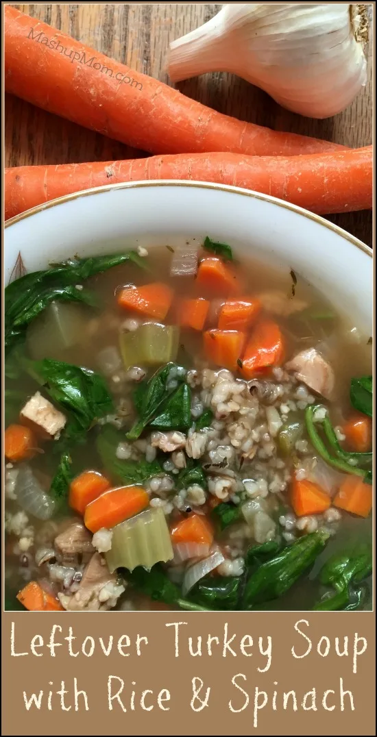 Turkey Soup with Rice (Leftover Turkey Recipe) - Little Sunny Kitchen