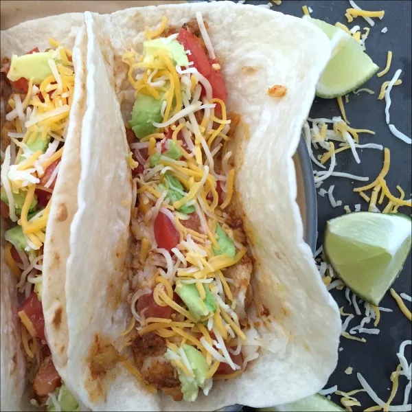 close up fish taco