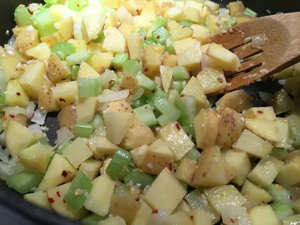 soften potatoes and celery