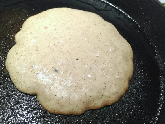 cook pancake on one side