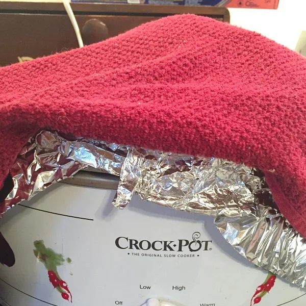 cover your crock-pot with a towel to keep heat in
