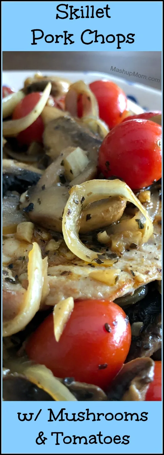 pork chops topped with mushrooms tomatoes onion