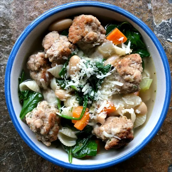 italian wedding soup with turkey meatballs