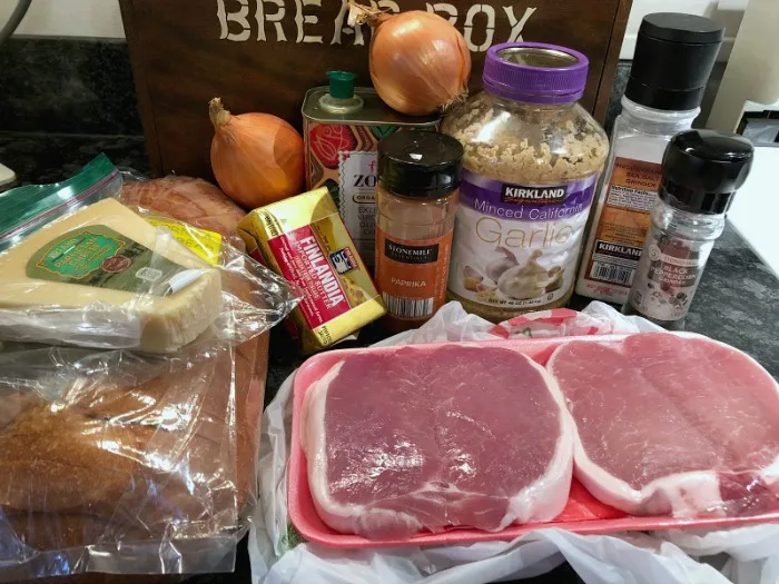 ingredients for pork chop sandwiches
