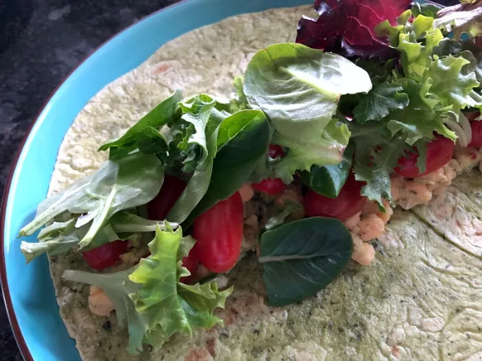 fill the lemon chickpea wrap