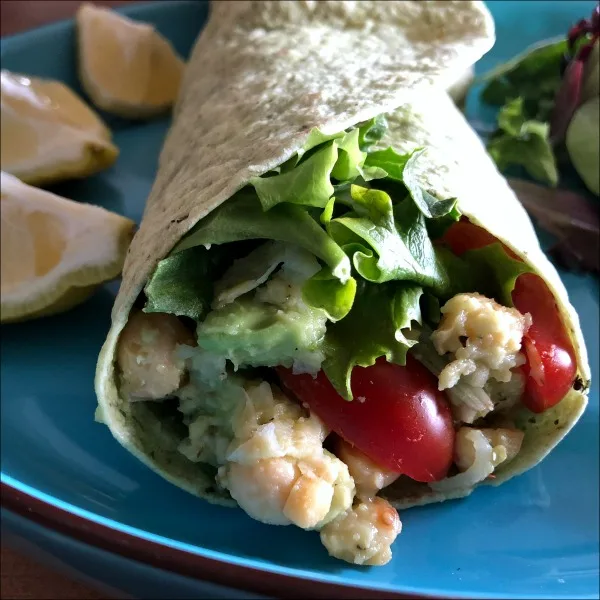 Easy 15 minute lemon chickpea wrap