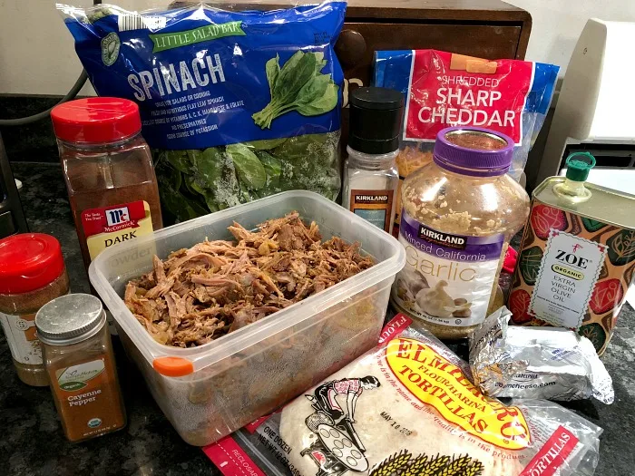 Pork and spinach taquitos ingredients