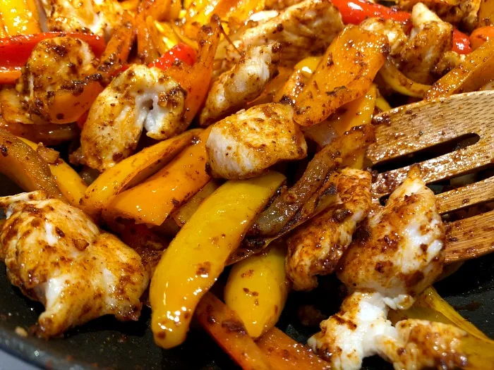 Chicken Fajita Skillet With Peppers And Onions by thefeistykitchen
