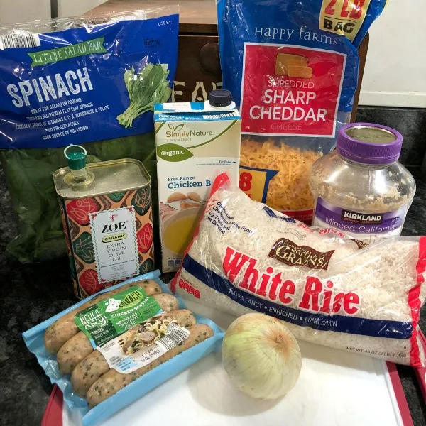 cheesy spinach sausage skillet ingredients