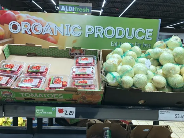 All I really need to know I learned in ALDI: With apologies to Robert Fulghum. This little unpretentious grocery store really represents its own microcosm of how to act and how to be in the world. ALDI teaches us everything from "Pay it Forward" to "Always Be Prepared." organic produce at ALDI
