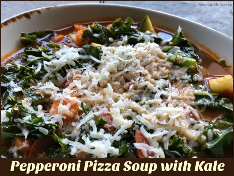 Pepperoni Pizza Soup with Kale