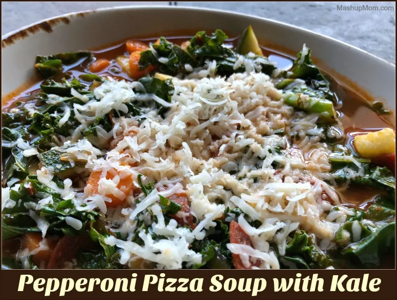 pepperoni pizza soup with kale