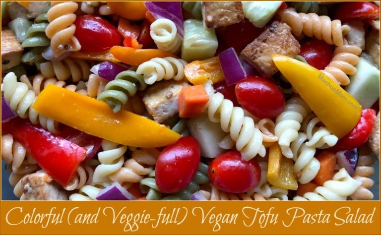 Colorful (and Veggie-full) Vegan Tofu Pasta Salad