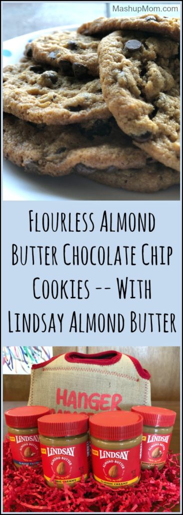 Flourless gluten free almond butter cookies with chocolate chips