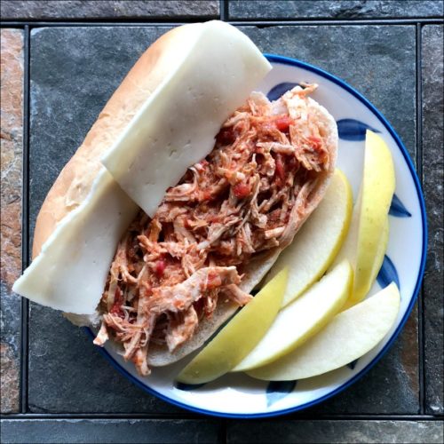 Slow Cooker Italian Pulled Chicken Sandwiches