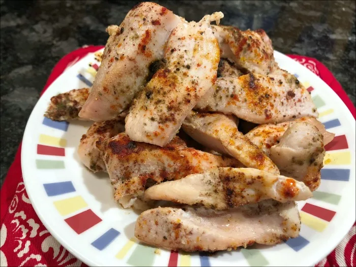 plate of cooked chicken
