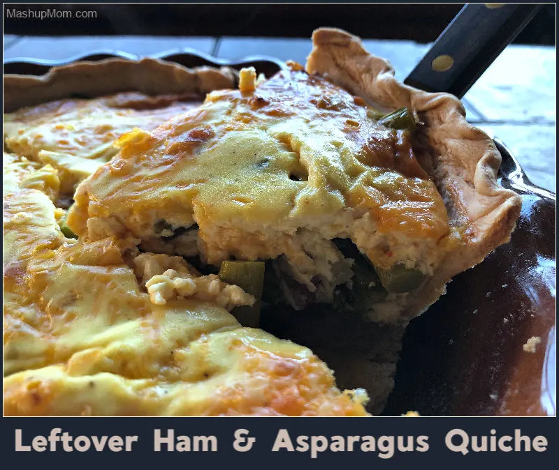 Lefover ham & asparagus quiche is a great use for any leftover Easter ham