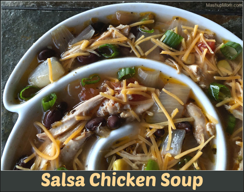 bowl of salsa chicken soup