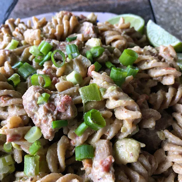 creamy avocado pasta with chicken