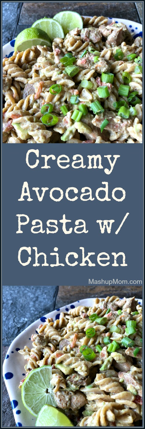 creamy avocado pasta with chicken recipe