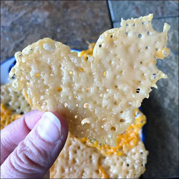 heart shaped parmesan cheese crisp